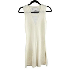 3.1 Phillip Lim Cream Semi Sheer Merino Wool Sleeveless Dress Women's Size Small